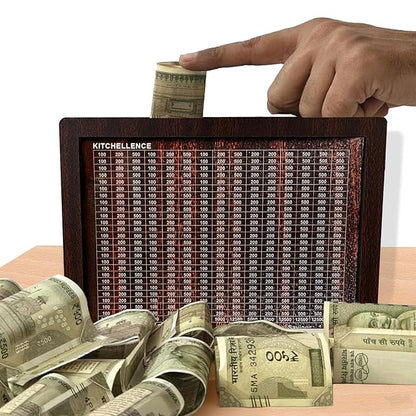 Savings Challenge Wooden Piggy Bank